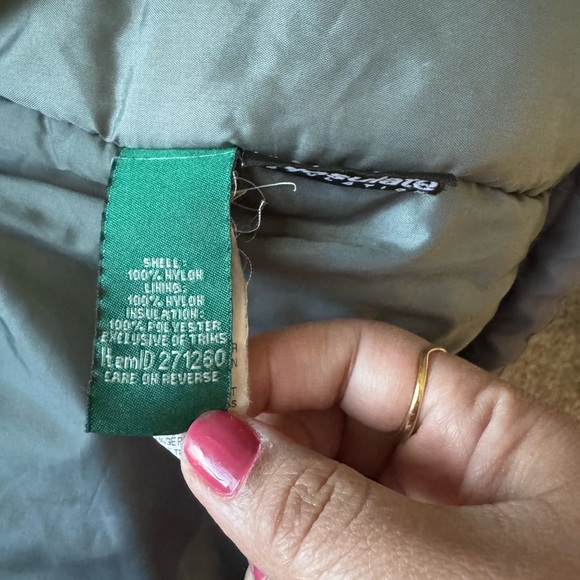 L.L. Bean Kids Green and Gray Puffer Jacket - Picture 6 of 11